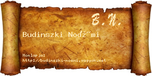Budinszki Noémi névjegykártya